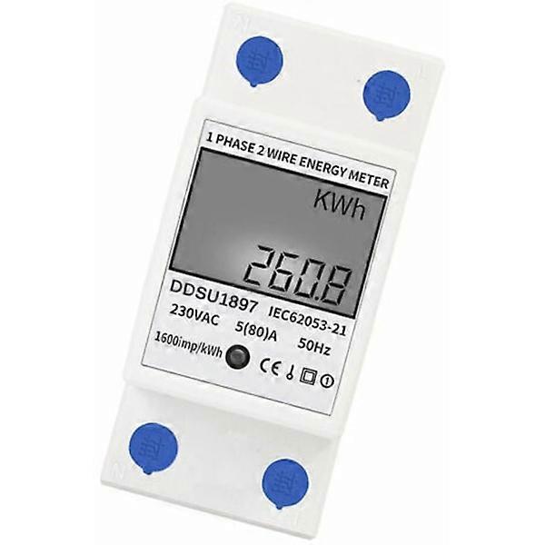 Digital Electric Din Rail Single Phase Energy Meter Electric Meter One Second Wire Phase Multifunctionel El M
