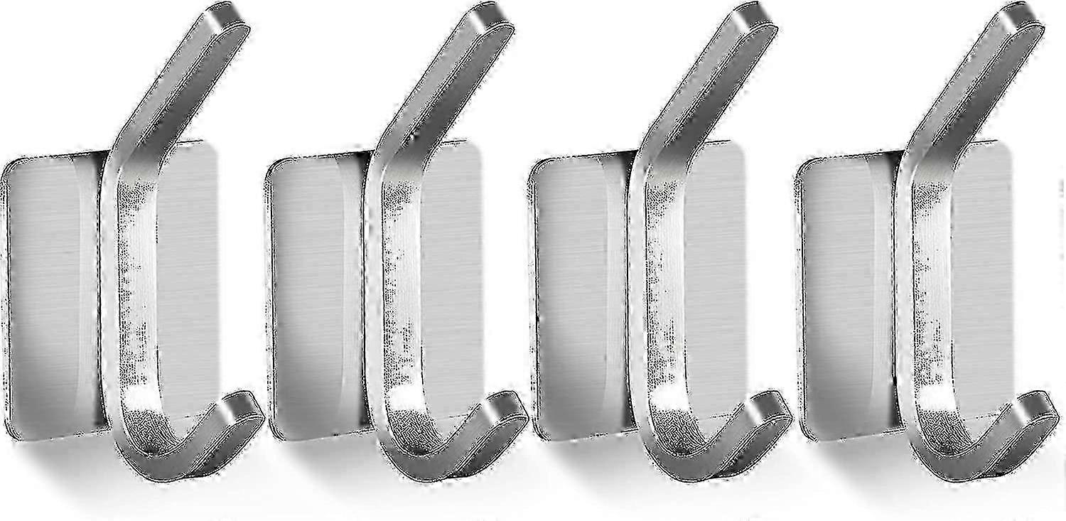 Wall-mounted C-shaped hooks, pack of 4, drill-free and easy to install, suitable for multiple scenarios