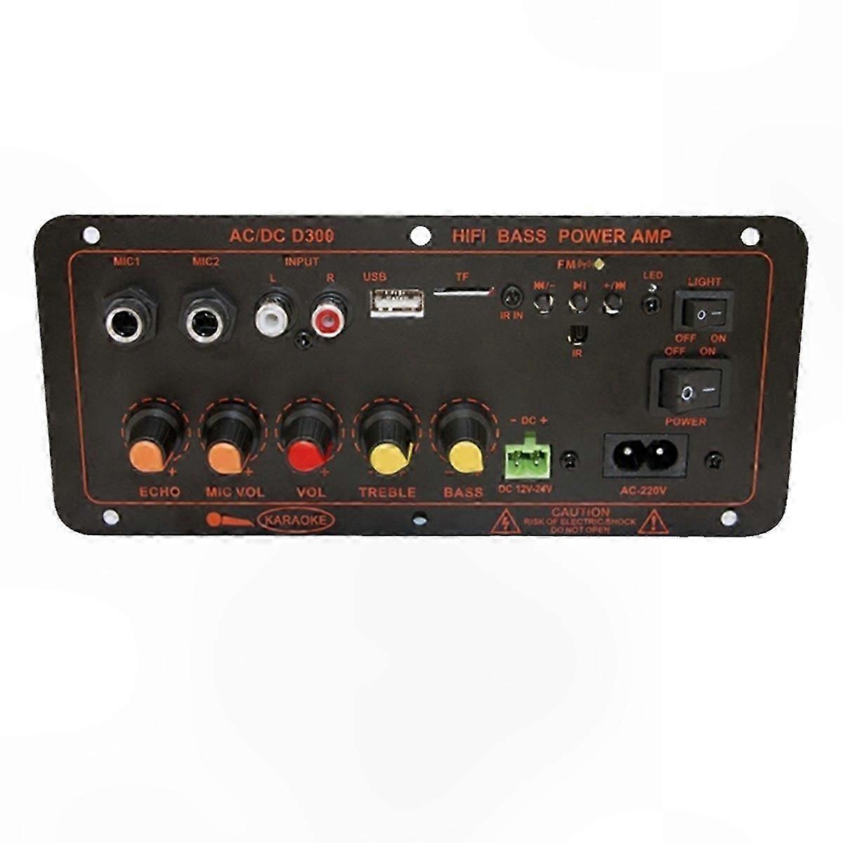 300W Subwoofer Amplifier Board with Dual Microphone Input and EU Plug Standard