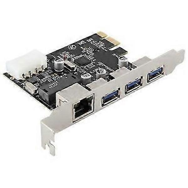 PCIe Slot to RJ45 USB 3.0 PCIe Expansion Card, with Gigabit Ethernet Controller PCI Express Adapter for Desktop PC