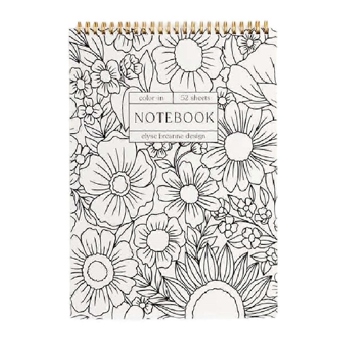 Color-in Spiral Notebook for Classroom Office Plan Work Schedule Checklists Planer Book