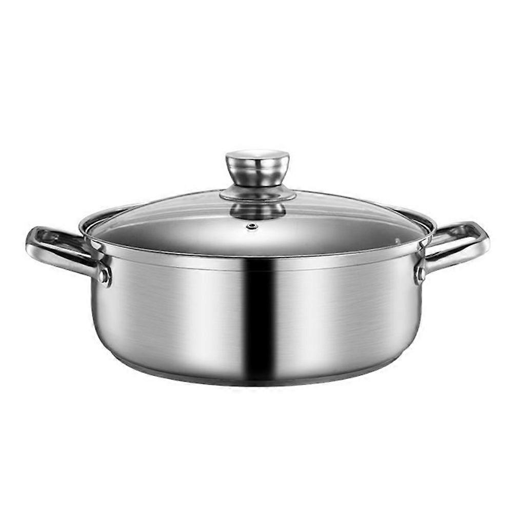 Induction Ready Soup Pot Silver Kitchenware For Family Gathering Prevent Burns 1Set