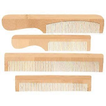Travel Comb Men Wooden Combs Set Compact Ergonomic Handle 4Pcs