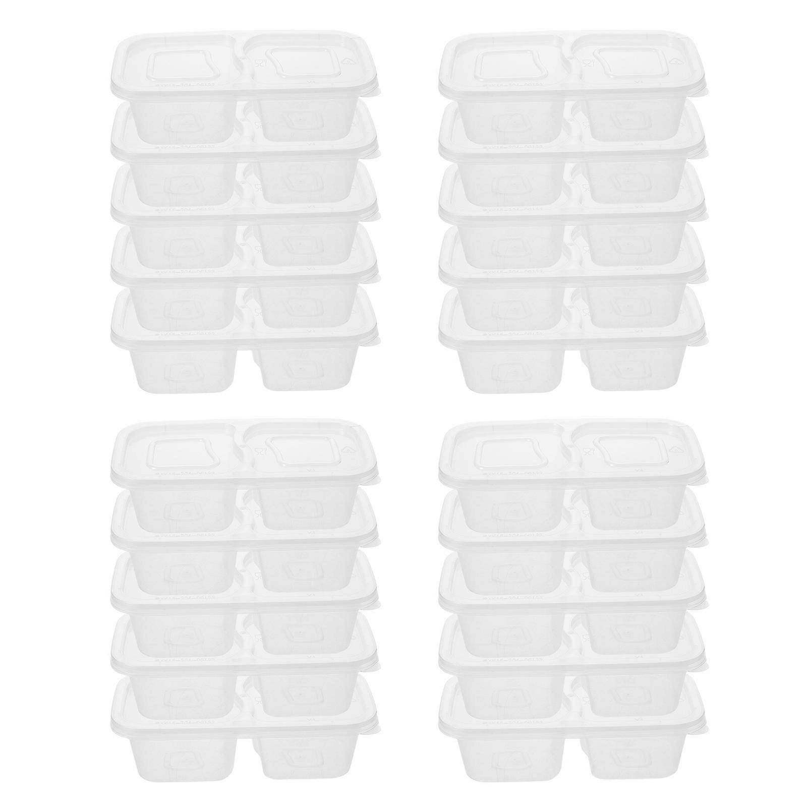 Sauce Box Double Compartment Condiment Containers with Lids 40Pcs