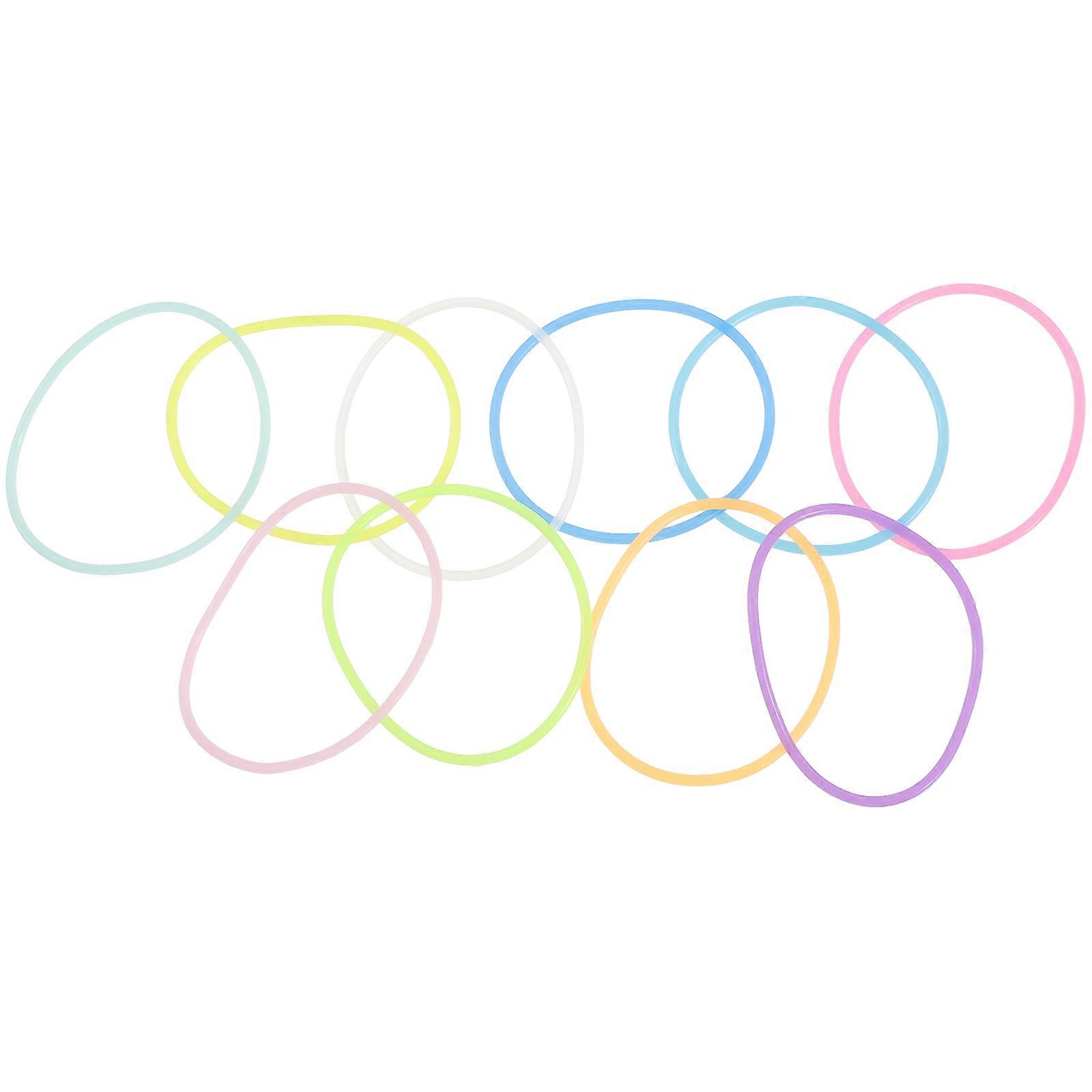 50pcs Assorted Color Silicone Bracelets for Decoration Smooth Flexible Luminous Design 0.5 inch