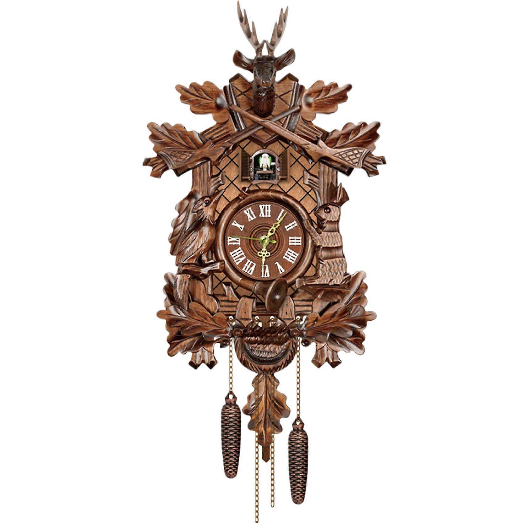 Cuckoo Clock Wooden Wall Clock With Working Bird Pendulum Classic Style Easy Installation For Living Room Bedroom Gift