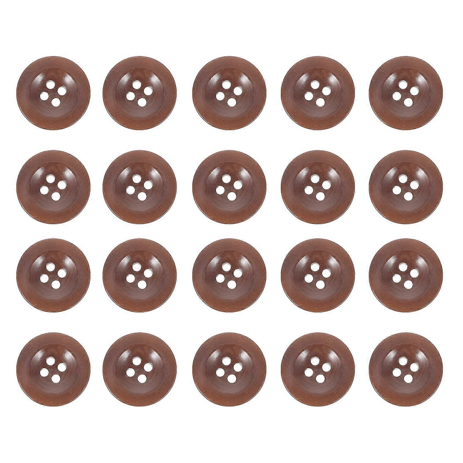Coffee Wood Coat Button Suit Replaceable Buttons for DIY 20Pcs Set
