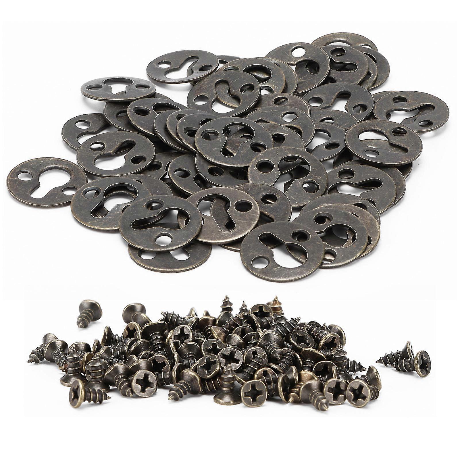 50pcs Zinc Alloy Photo Frame Hooks Keyhole Hangers for Wall