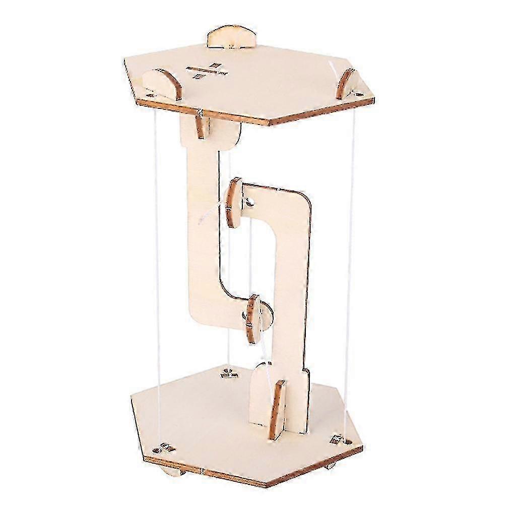 Wooden Tensegrity Structure Anti-gravity Toy For Floating On Ropes, Natural-YUHAO