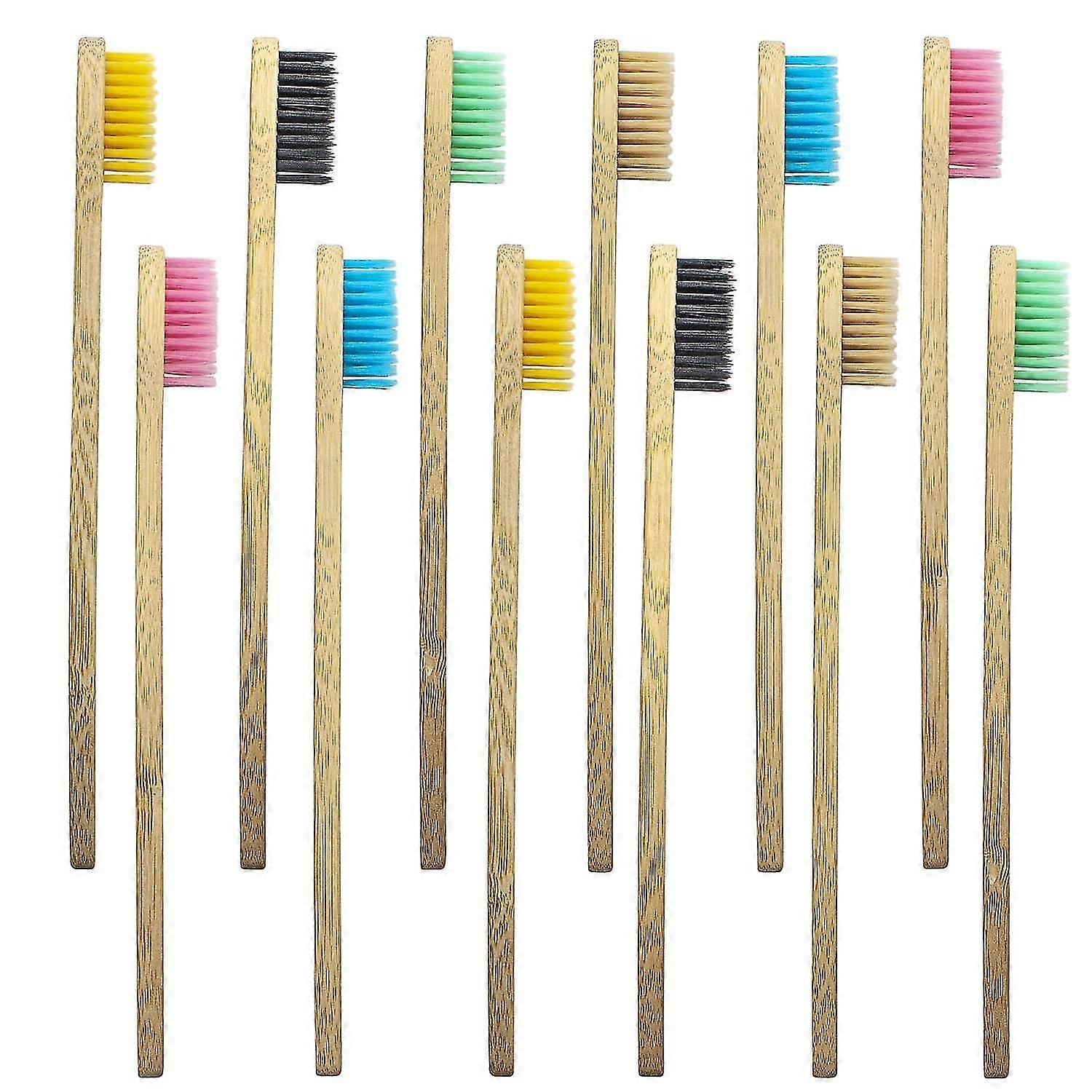 10x Toothbrush, Bamboo - Assorted Colors