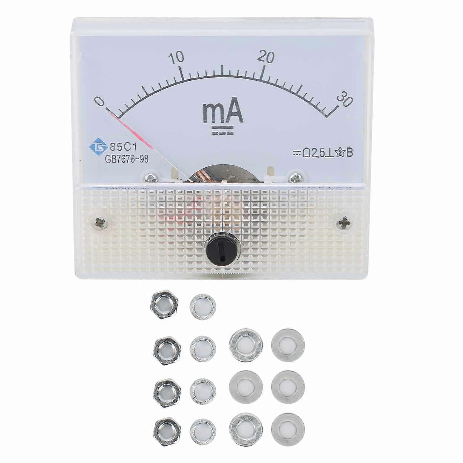 85C1 DC 0-30MA Pointer DC Ammeter Head Ampere Meter Current Measuring Instrument