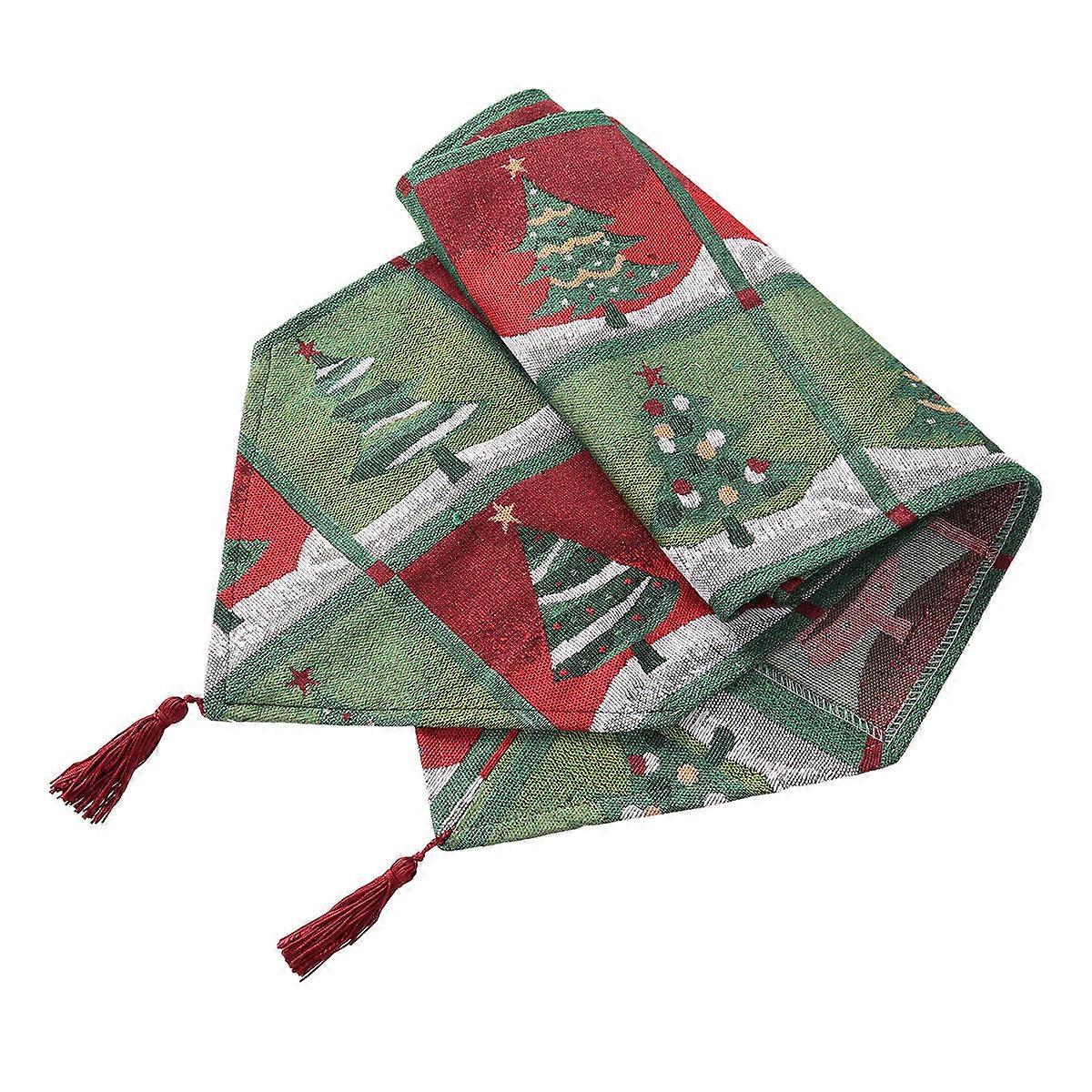 Christmas Tree Tablecloth for Table Decoration Decorative Embroidered Cover