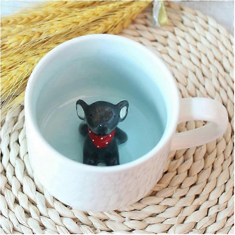 Cartoon Little Elephant Ceramic Mug 400ml Capacity Creative Bottom Animal Pattern