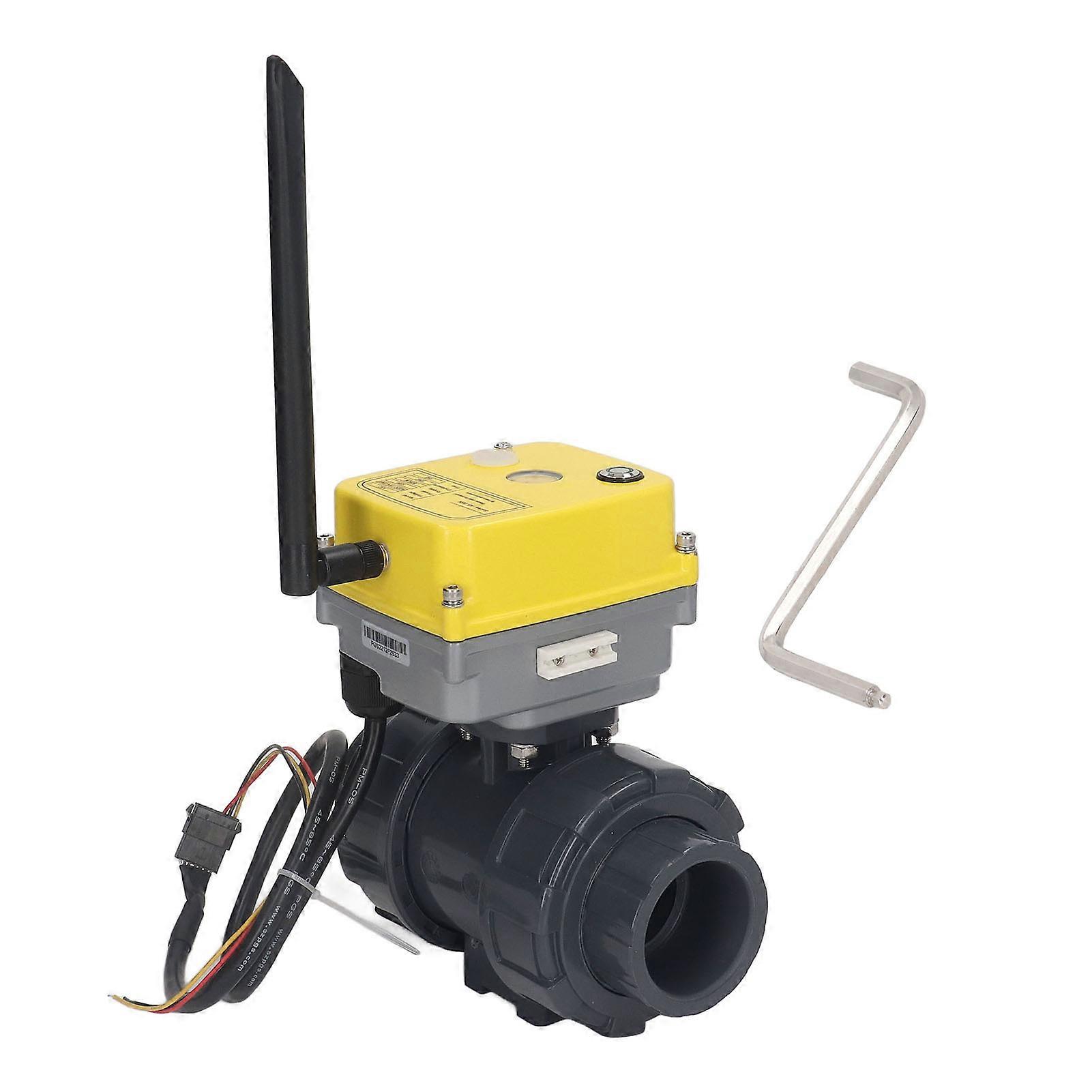 Vanne à boisseau sphérique électrique intelligente Wi-Fi, PVC IP67, télécommande par application, 110-230 V, 15 W, 50 N.M