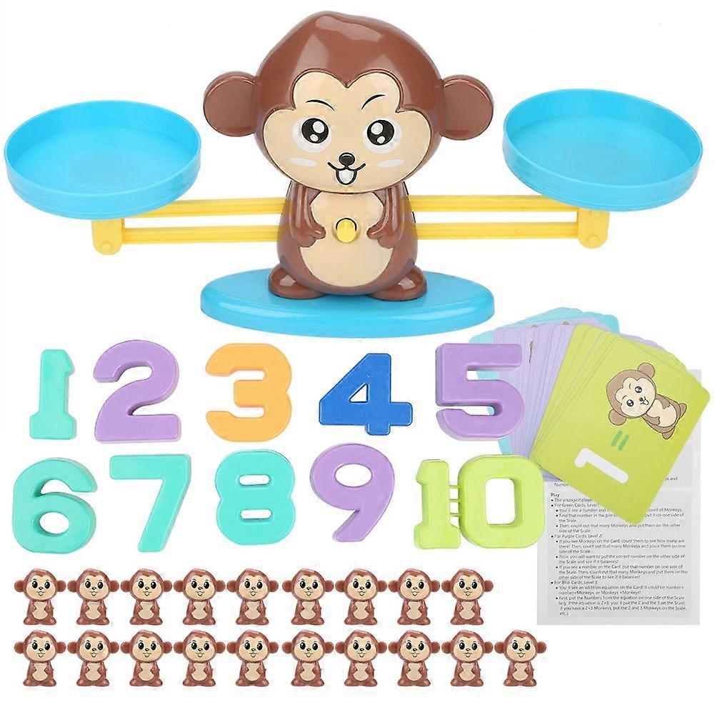 Monkey Balance Number Counting Game Toys Children Educational Toys (Brown)