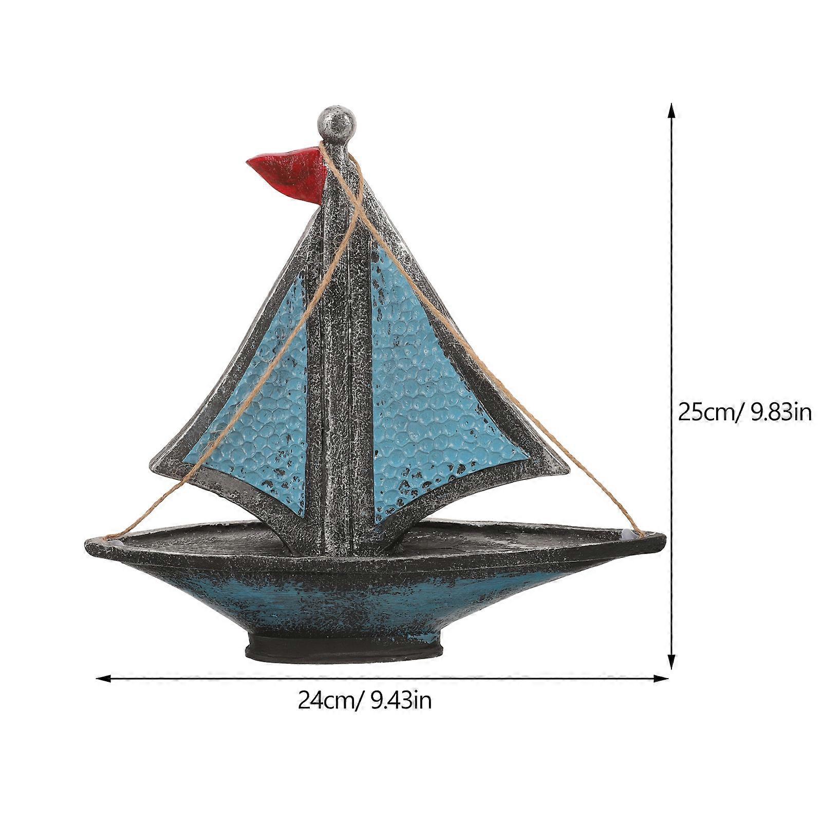 Retro Sailboat Decor Resin Model for Decoration Classic Nautical Home Accent