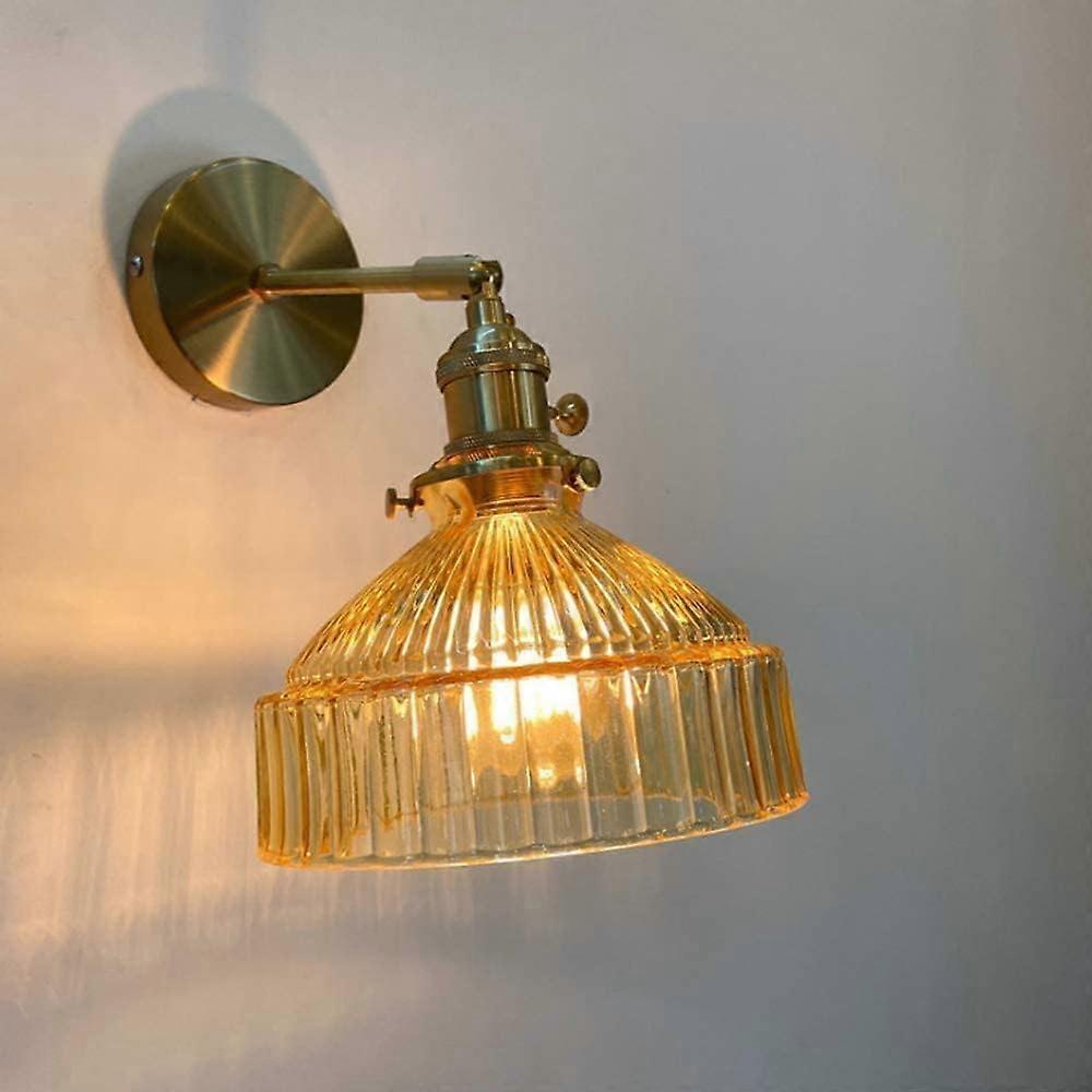 Wall Light Glass Brass Wall Lamp With E27 Socket Wall Sconce Light Fitting For Bedside And Living Room