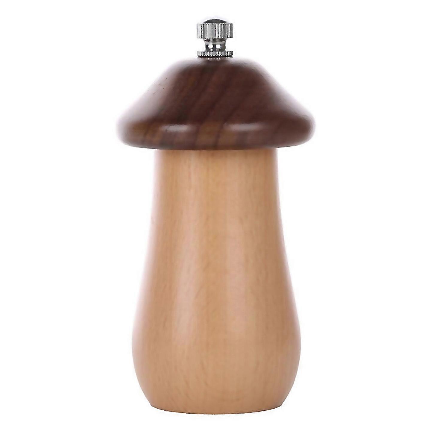 For Pepper Grinder Solid Wood Cute Mushroom Shape Wooden Grinder