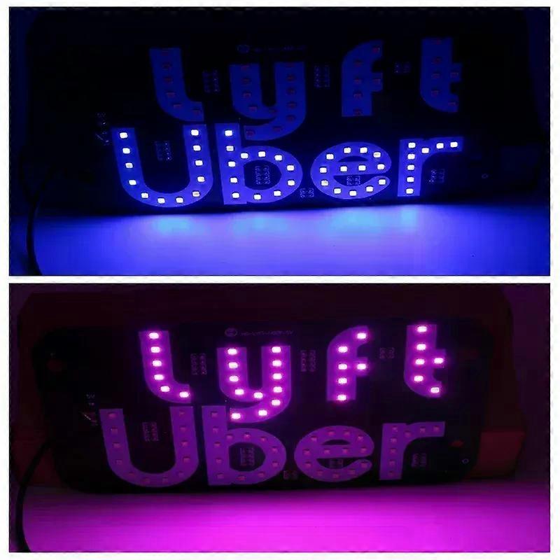 Taxi Sign Light Windshield Car LED Marker Lights with Strong Suction Cups USB-Powered Decoration Glow Letters Cards Board