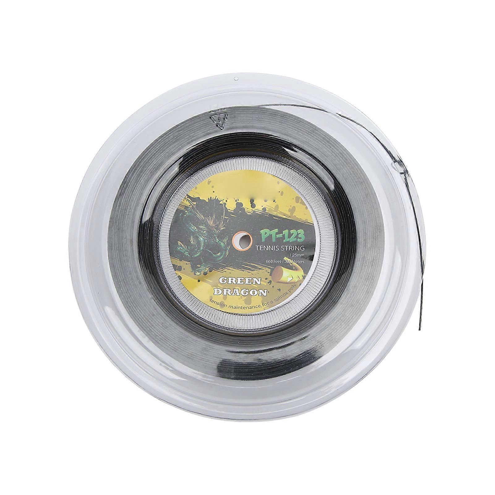 Tennis String 200m Sports Racket String 1.25mm Polyester Racquet Wire Rigid Type for TrainingBlack