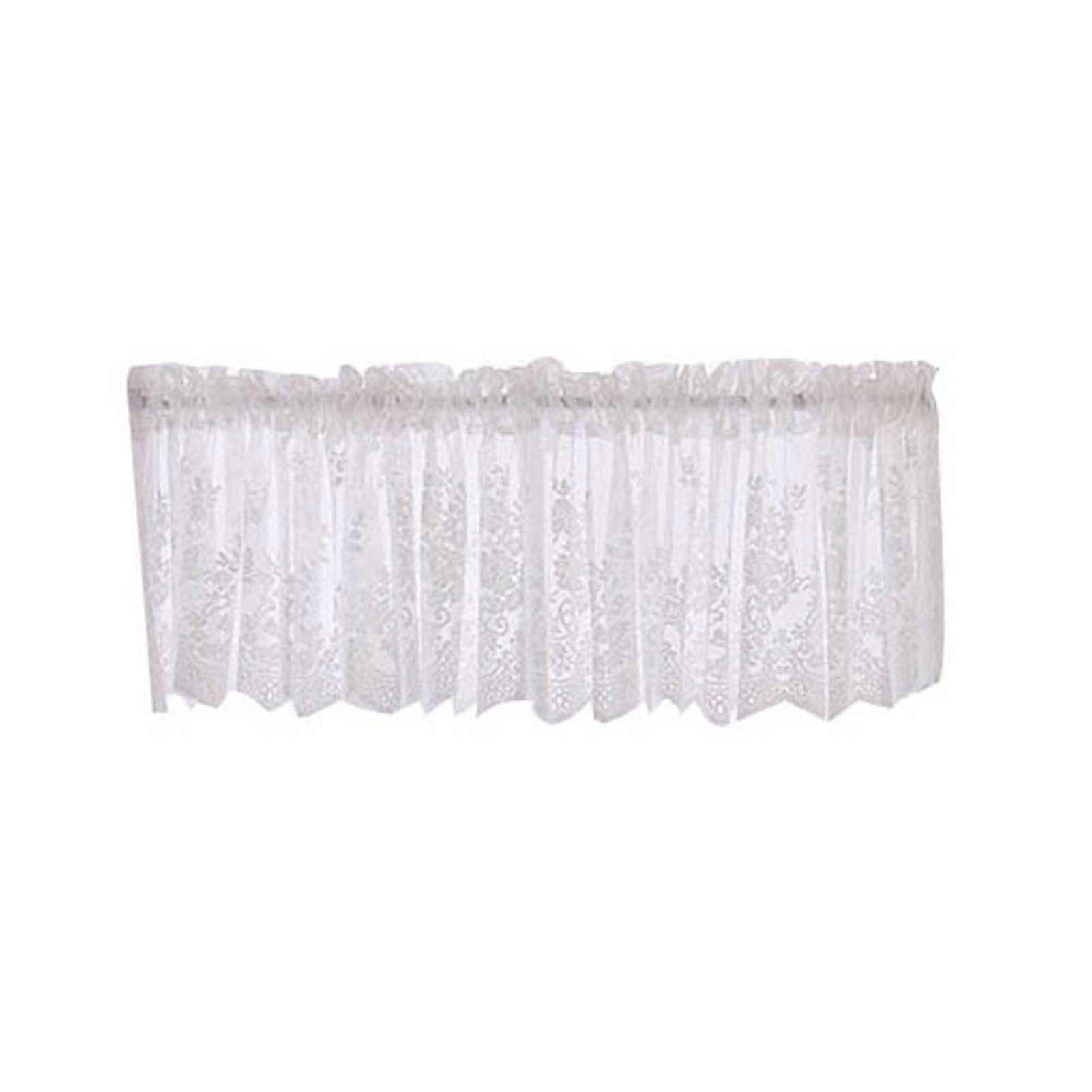 Welling Window Curtain Short Kitchen Valance Drape Polyester Lace Flower Pattern Balcony Curtain for Home