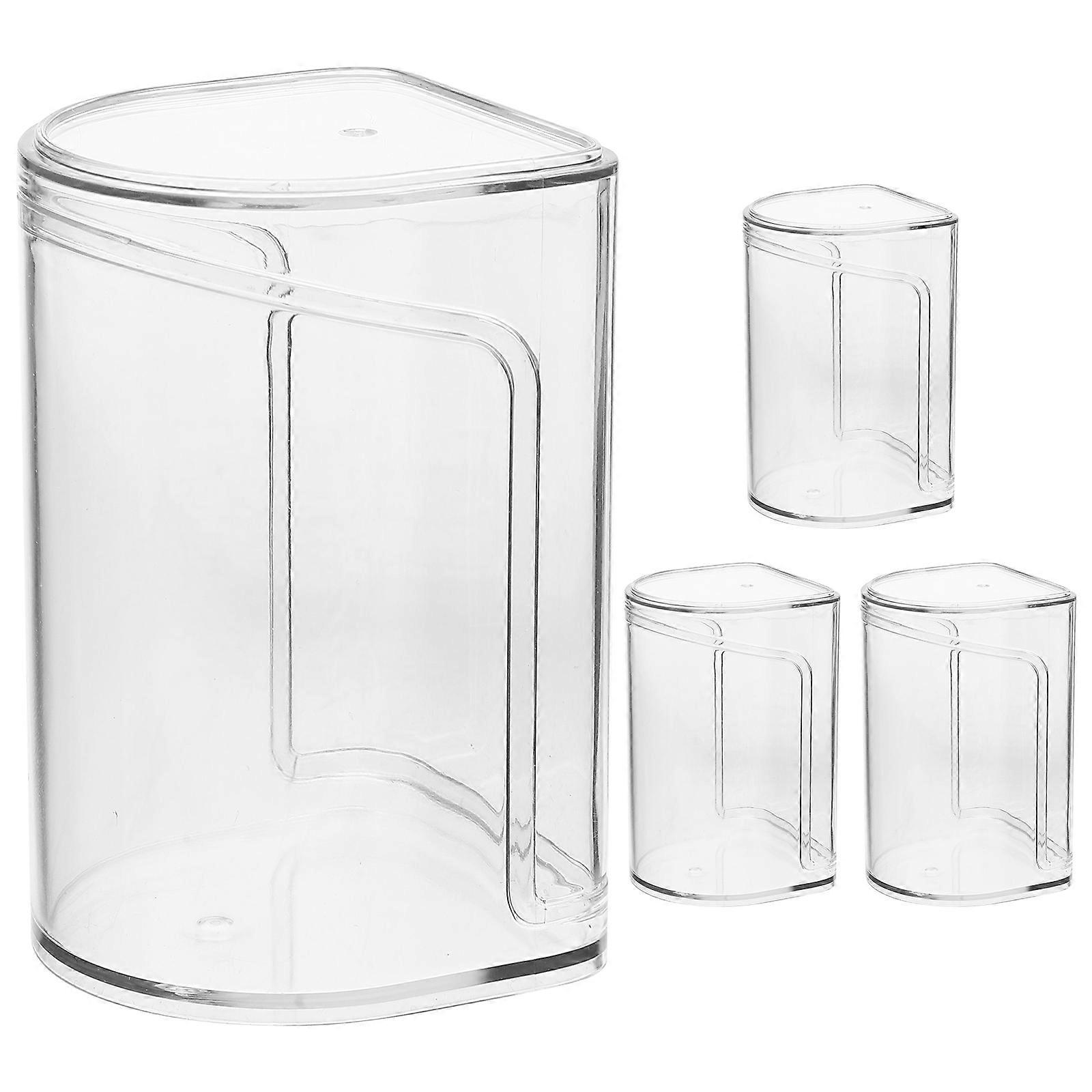 Ornaments Holder Miniature Display Case for Storage 4Pcs Clear Plastic