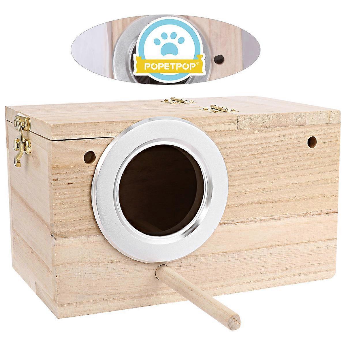 Bird Nesting Holder Wooden Nest Box for Feeding 4Pcs Beige Bird House