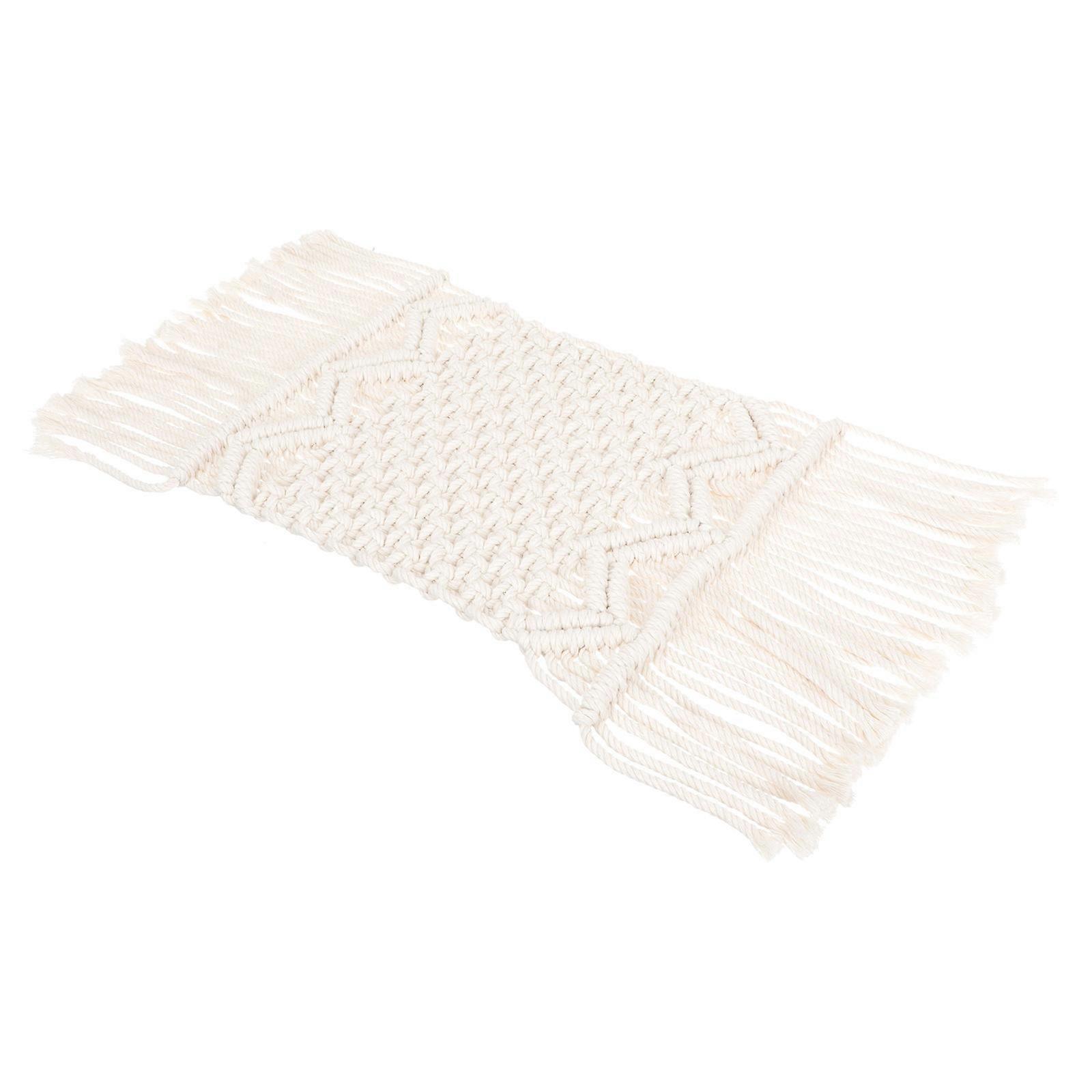 Cotton Table Runner Nordic Style Tassel Design for Dining Table 4Pcs