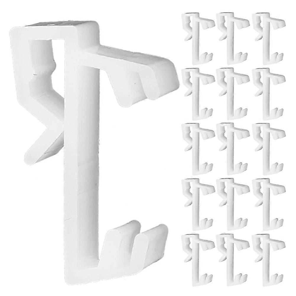 White Plastic Valance Clips for Blinds with Easy Adjustment 80Pcs
