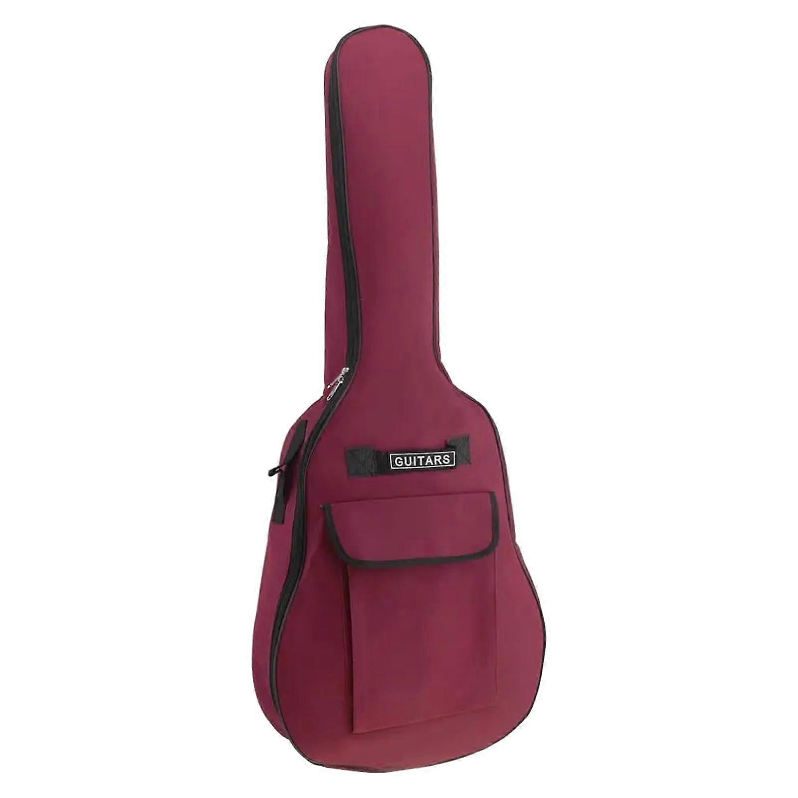 STARTIST Guitar Bag Backpack Large Pockets, Portable 5mm Thick Padding Guitar Gig Bag Double Straps for Capo Tuner Strings Music files red