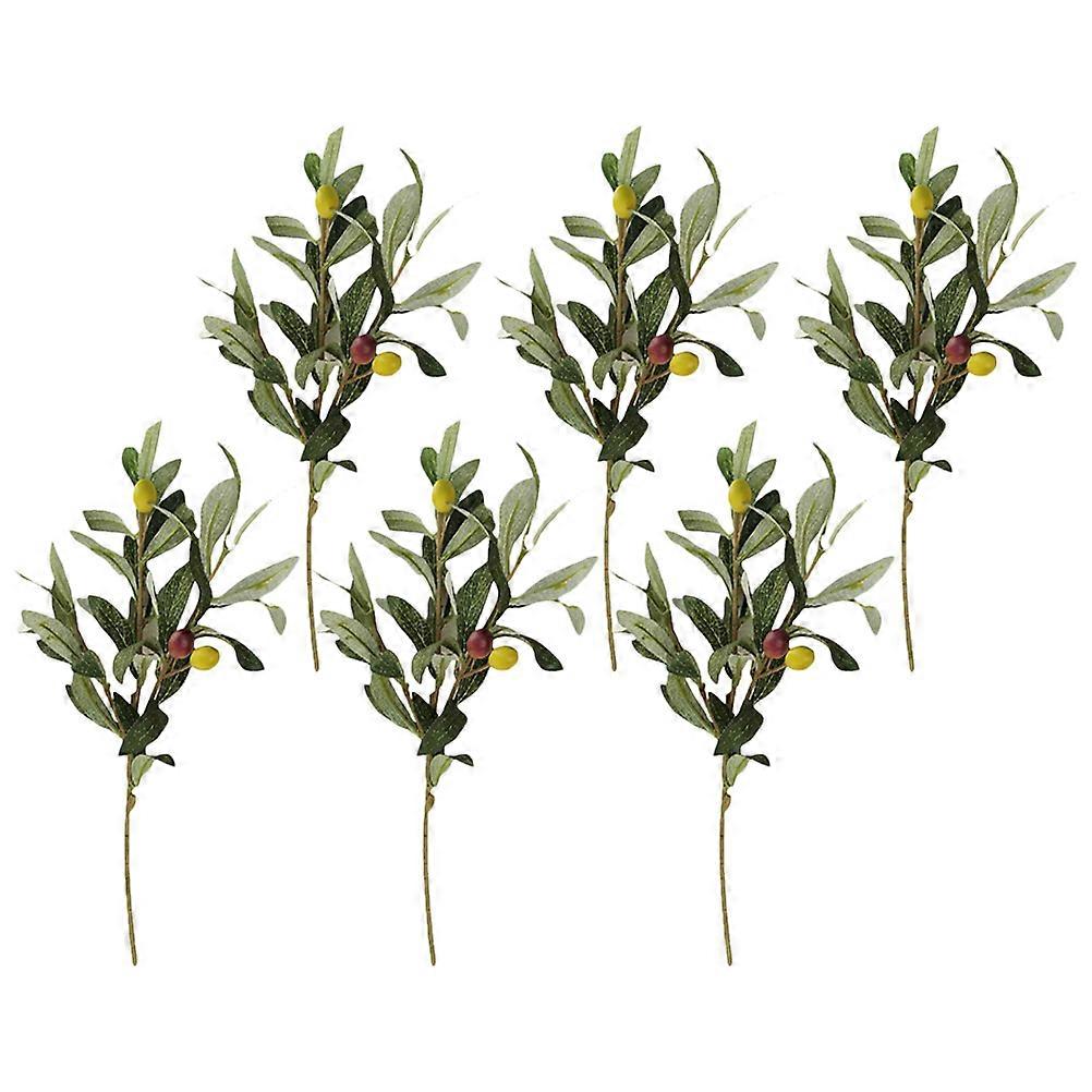 Plastic Olive Branches Artificial Plants for Decoration 18Pcs