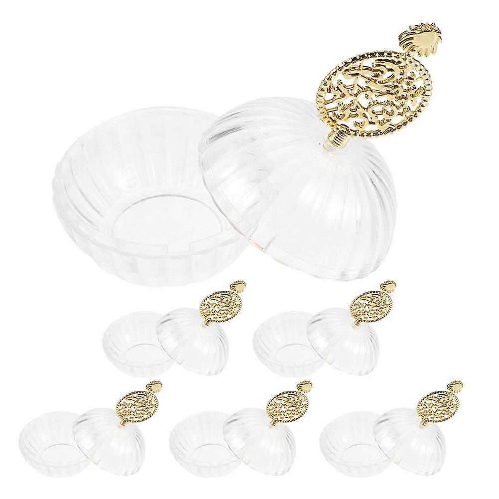 Party Candy Box Mini Pumpkin Holder for Storage Use 6Pcs Plastic Clear