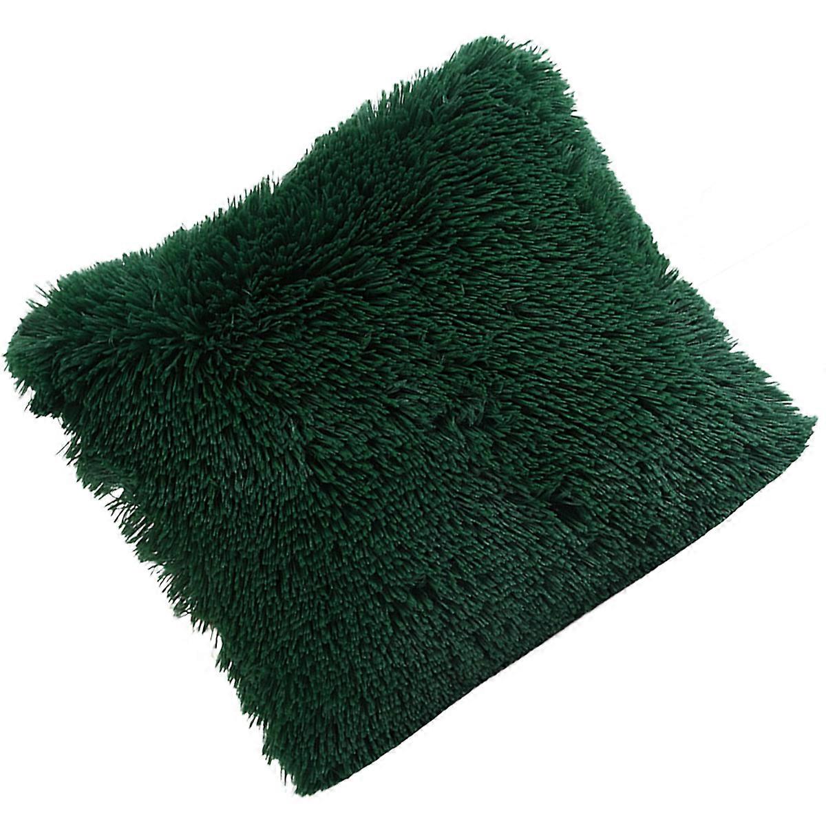 Cushion Case 2Pcs For Bed Car Decoration Posh Style In Deep Green 16.9×16.9×0.4in Shape