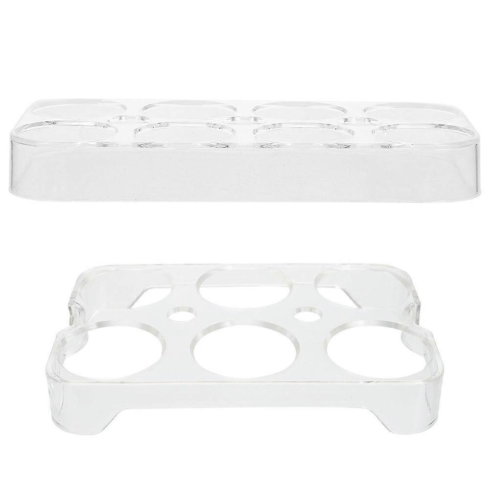Fridge Egg Holder 2Pcs Multifunctional Egg Storage Container For Kitchen Household Refrigerator Accessories Transparent Egg Preservation Solution