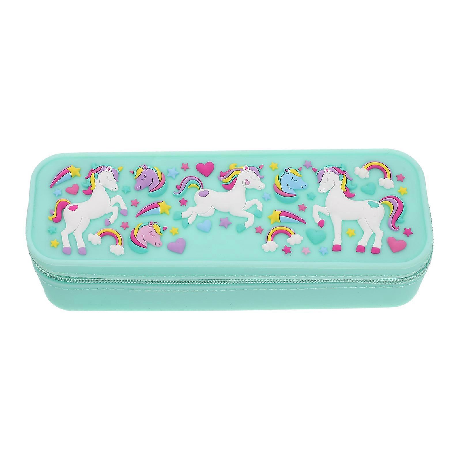 Student Supply Unicorns Pattern Pencil Case for Students 4Pcs Pen Storage Bag
