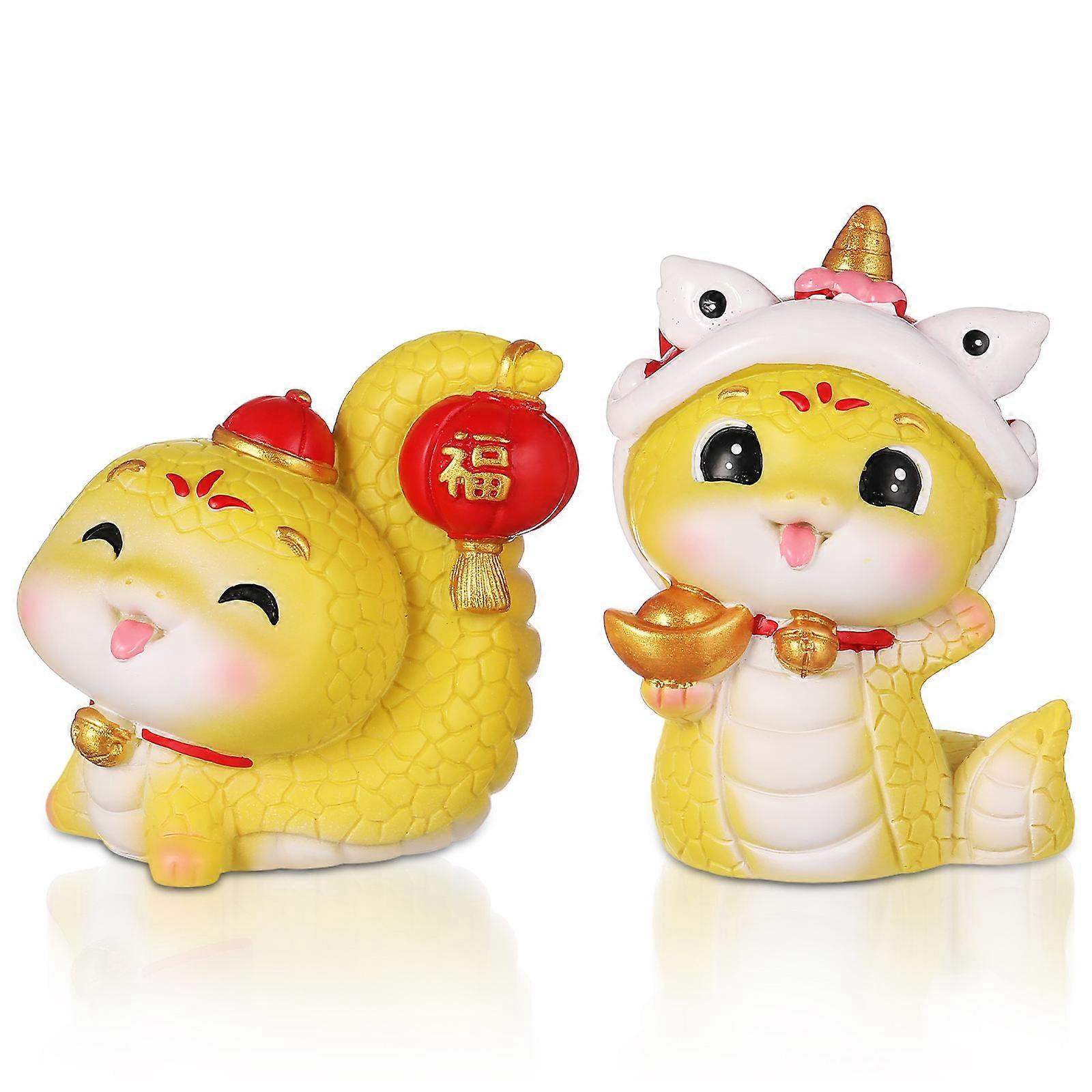 Snake Figurines Resin Decorations for 10Pcs Chinese New Year Display