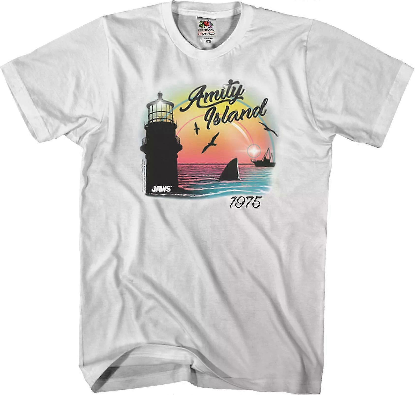 Airbrush Amity Island Jaws T-shirt Rockinstone