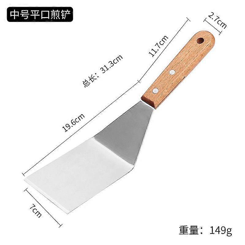 Stainless steel kitchenware beech handle frying fish spatula multifunctional