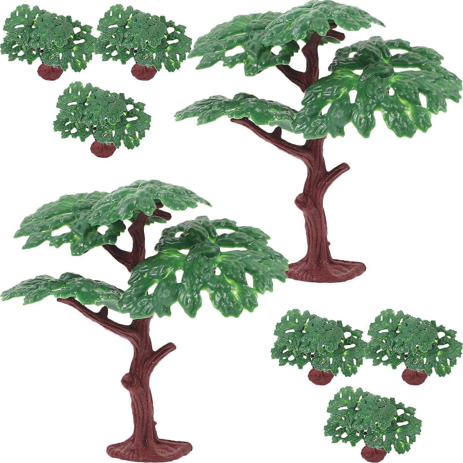 Green Miniature Scene Trees Model for Decoration with 24Pcs Quantity
