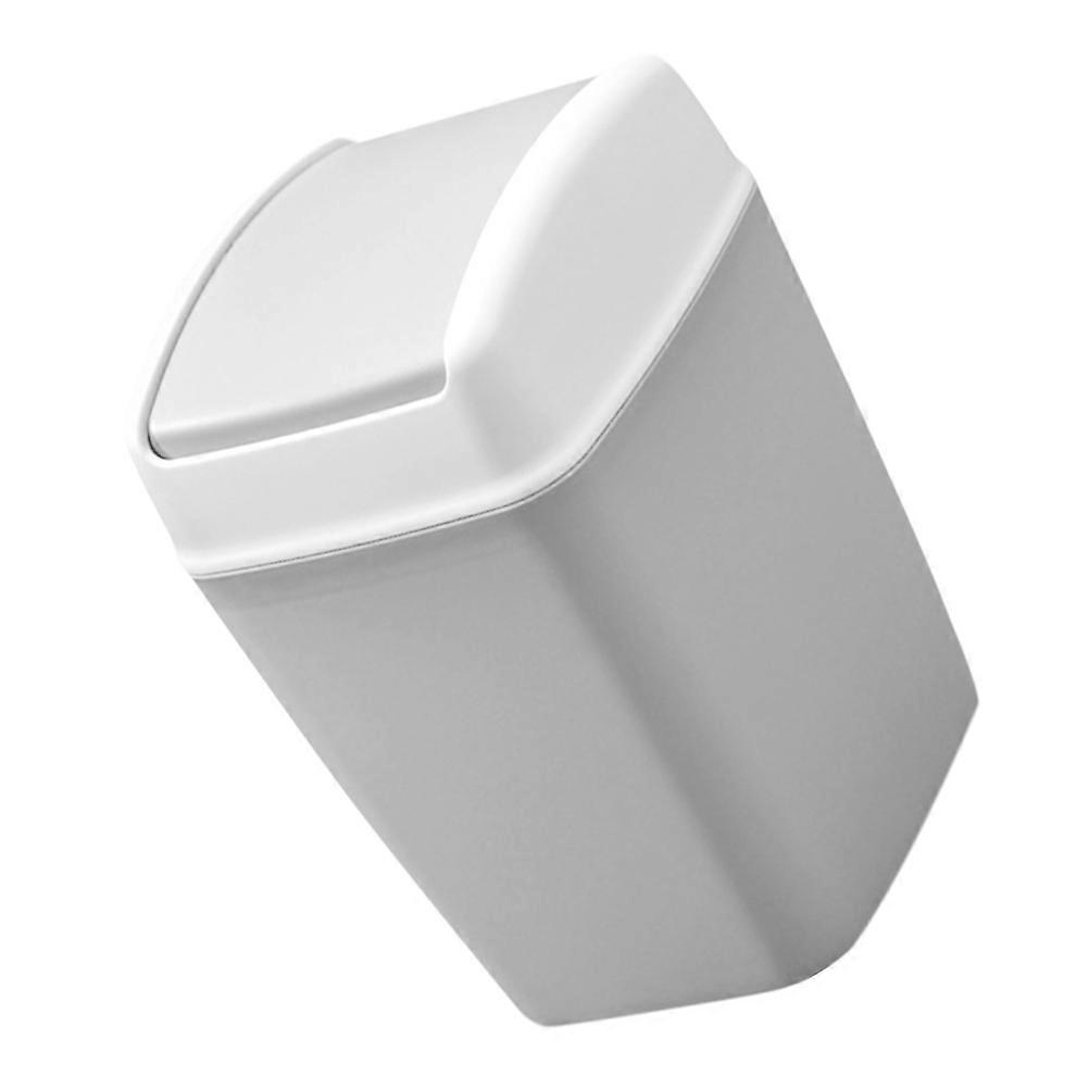 Grey Flip Lid Kitchen Trash Bucket for Storage Bathroom Trash Container