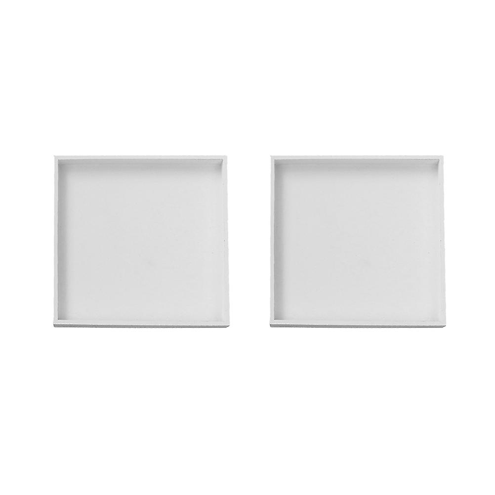 Desktop Storage Container for Home Use 4Pcs Wooden White Square Storage Box