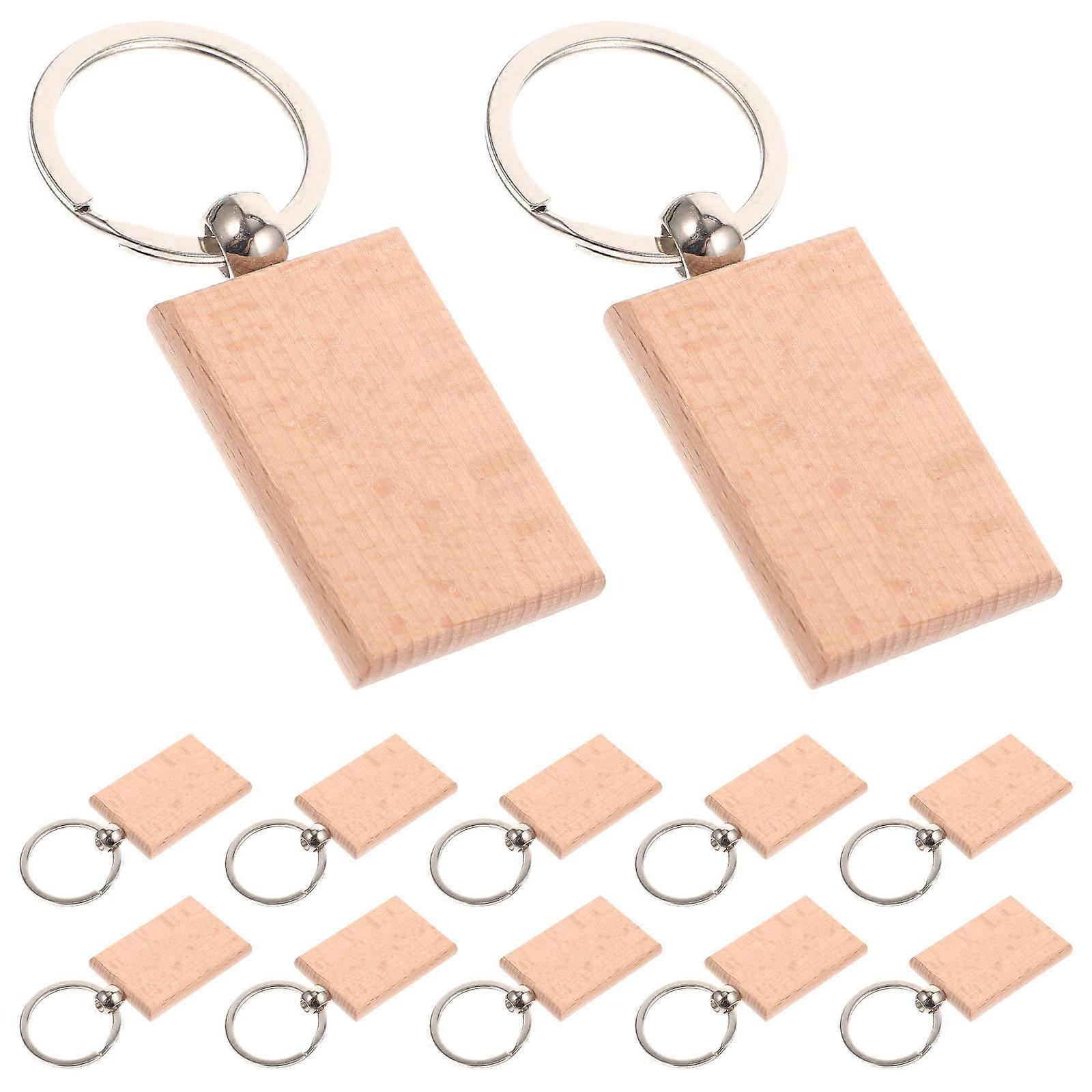 Blank Wooden Keychains 60 Pcs Crafted Rustic Key Rings Suitable For Keys Crafters Gift Recipients Versatile For Various Occasions