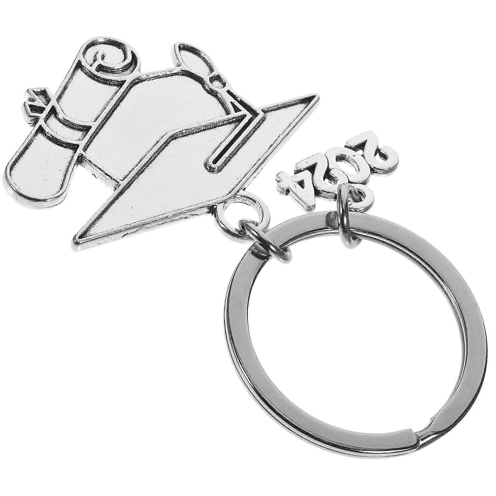 Bag Keychain Pendant Graduation Keyring Oval Shape Zinc Alloy Organize Keys 1Pack