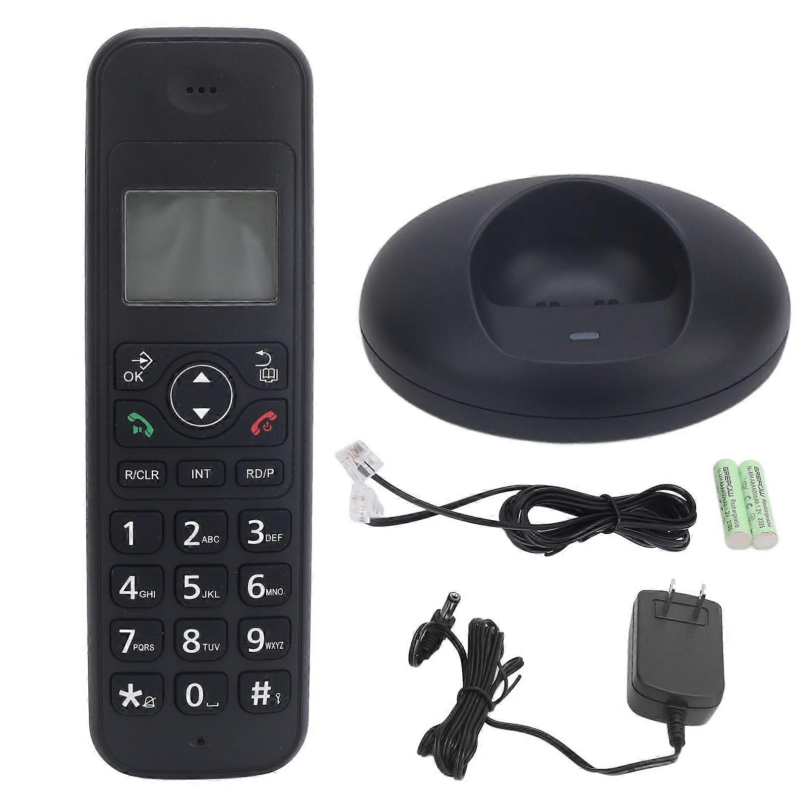 Handset Cordless Phone with Caller ID Call Waiting Call Blocking Full Duplex Speakerphone Backlit Display Big Buttons for Elderly US Plug Black