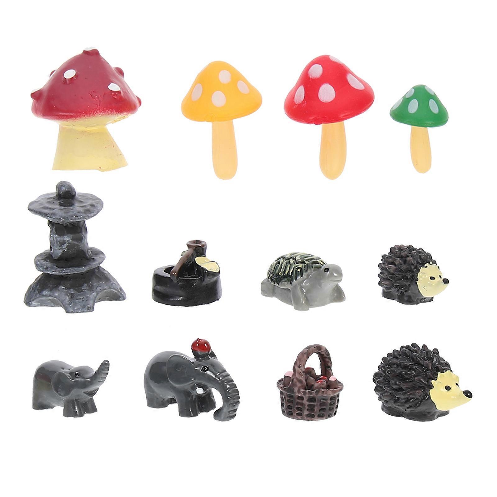 Miniature Hedgehog Mushroom Ornaments for Micro Landscape Decoration 1Set