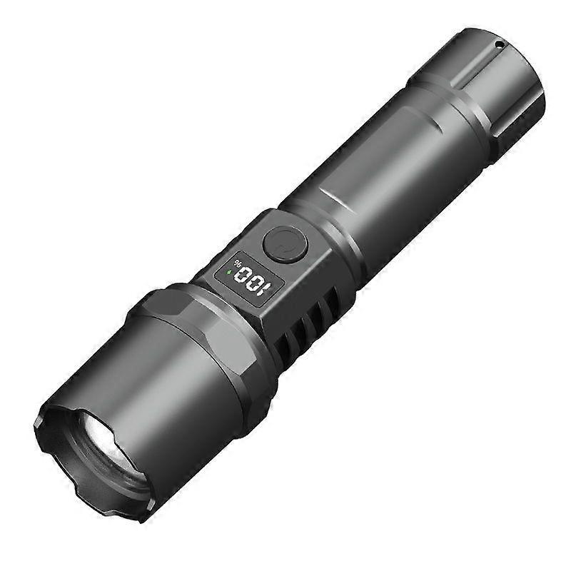 LCD Digital Display Strong Light Portable LED Flashlight