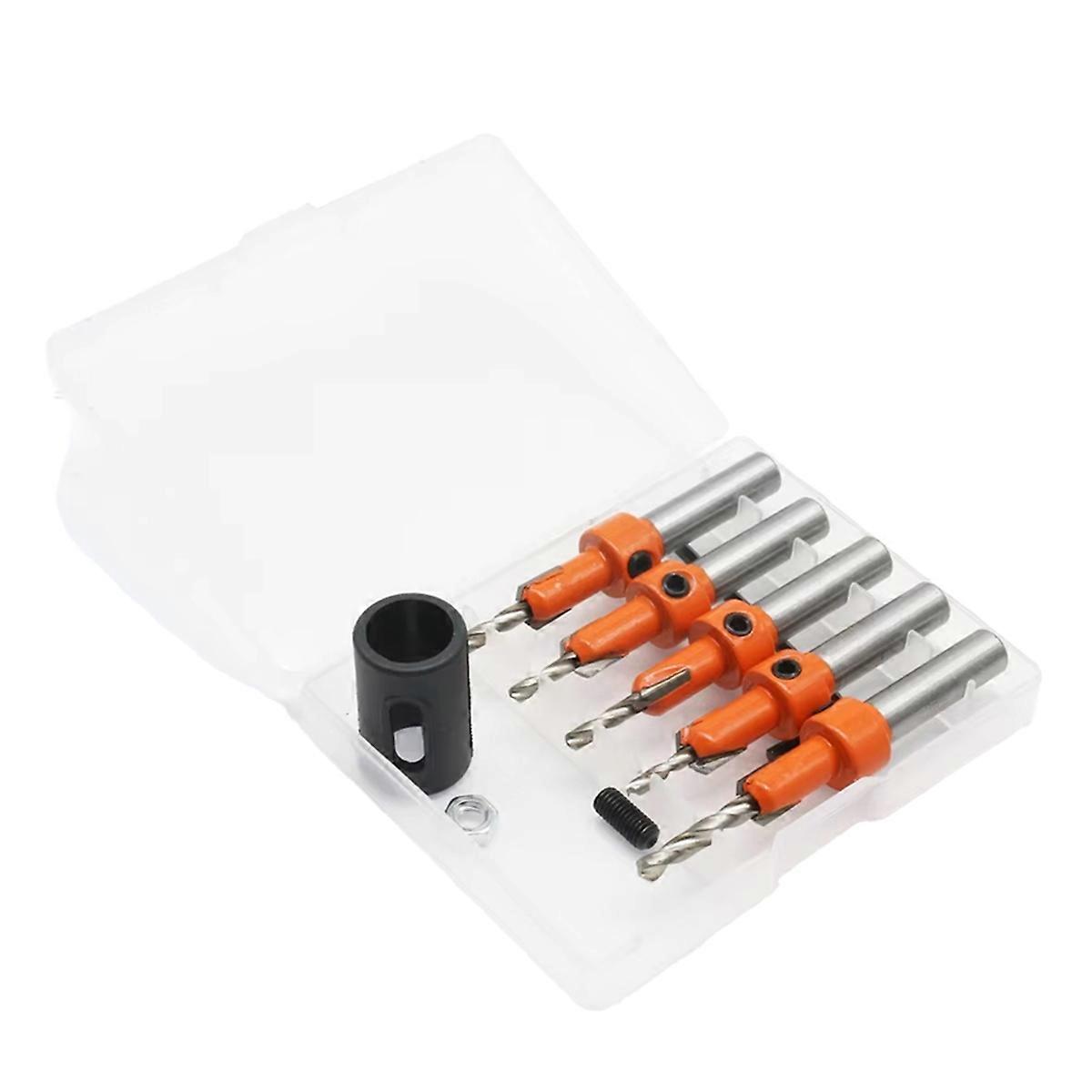 5PCS 8mm Adjustable Countersink Drill Bit Set for Woodworking