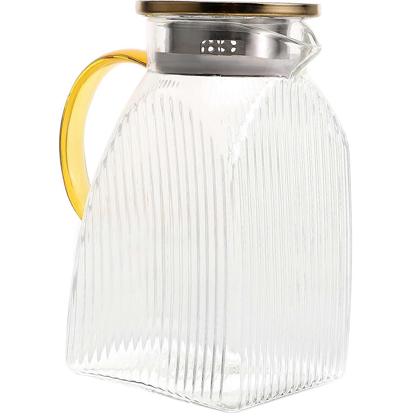 Refrigerator Water Pitcher Large Juice Jug for Family Use 1500ml Transparent Glass Beverage Kettle with Dual Spout Design 1Set