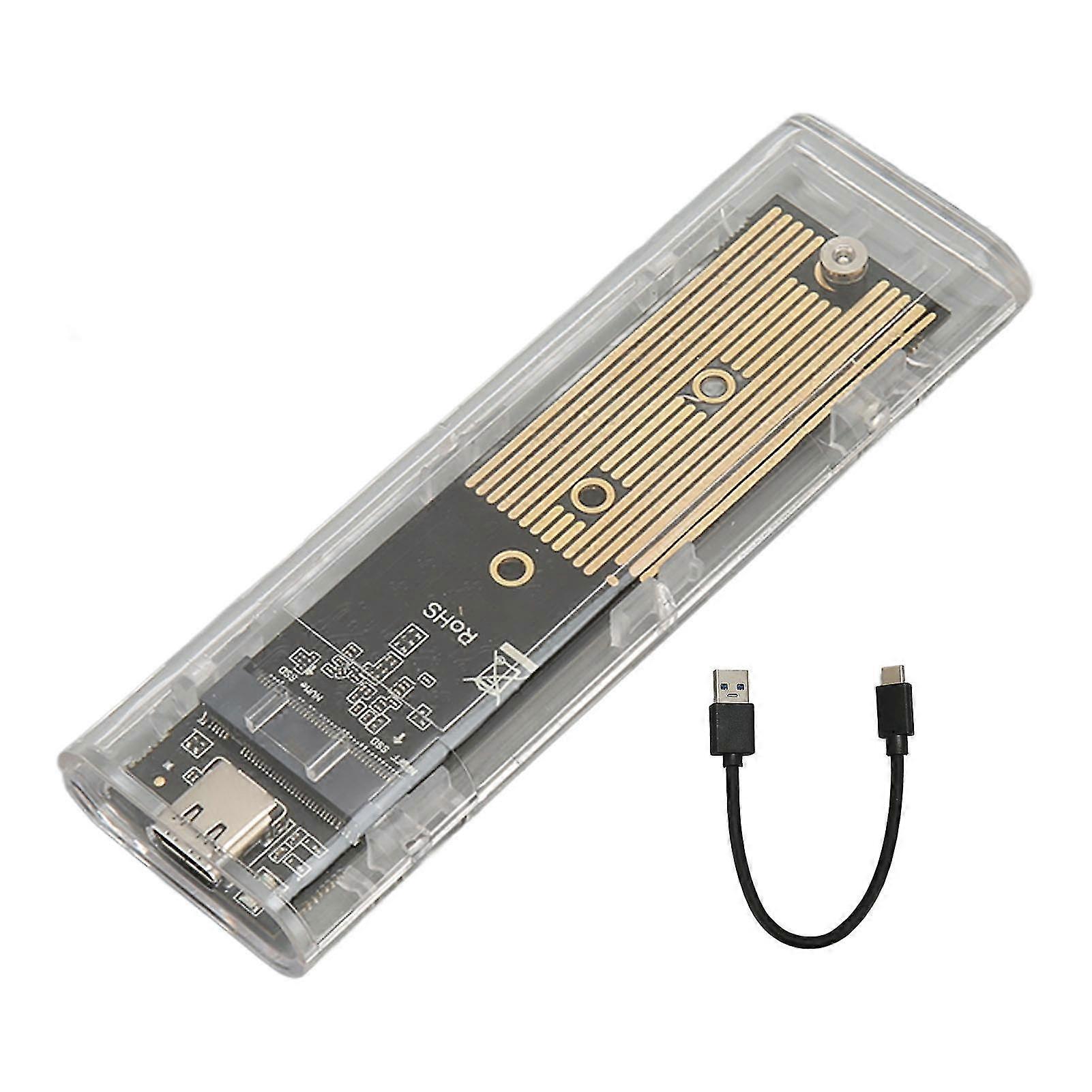M.2 SATA SSD External Enclosure USB 3.1 Type C 10Gbps Support NGFF NVME Tool Free SSD Enclosure Adapter 26s