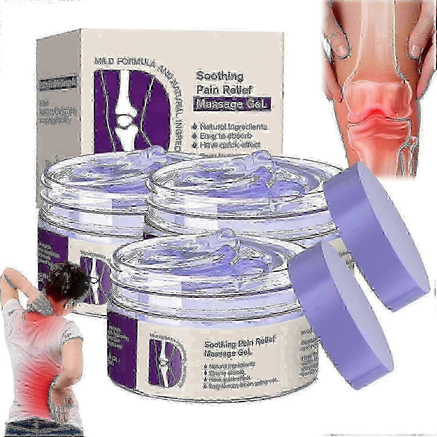 3 قطع جل آلام المفاصل جل أرجواني لأنشطة المفاصل في جميع أنحاء الجسم ، مهدئ الركبتين ، أسفل الظهر ، الرقبة ، اليدين والقدمين